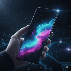 Photo showing the Find X9 Pro being held, demonstrating its slim profile and curved AMOLED screen