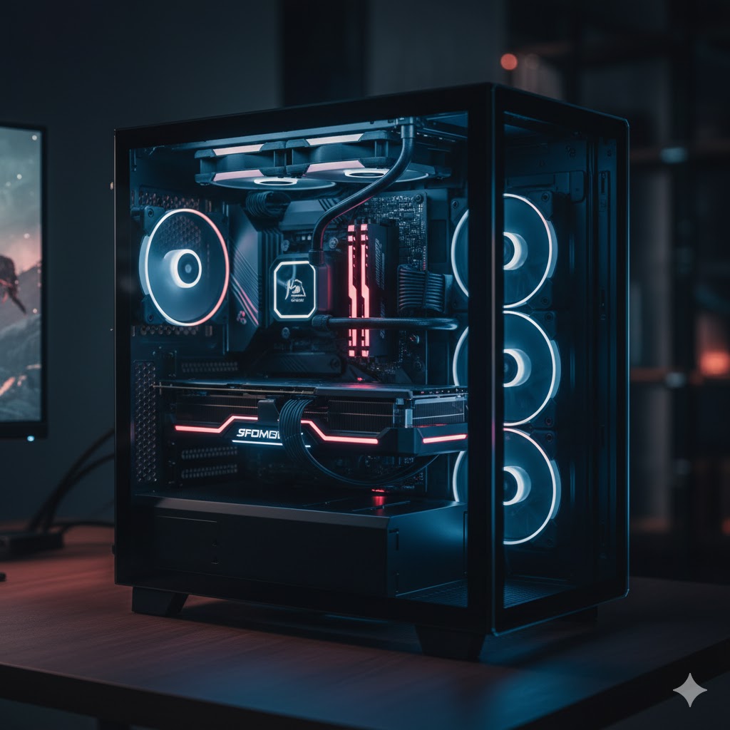 Sleek RGB build inside a 4K gaming desktop