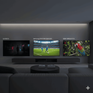 The three flagship TVs lined up together for a final comparison shot (1) (1)