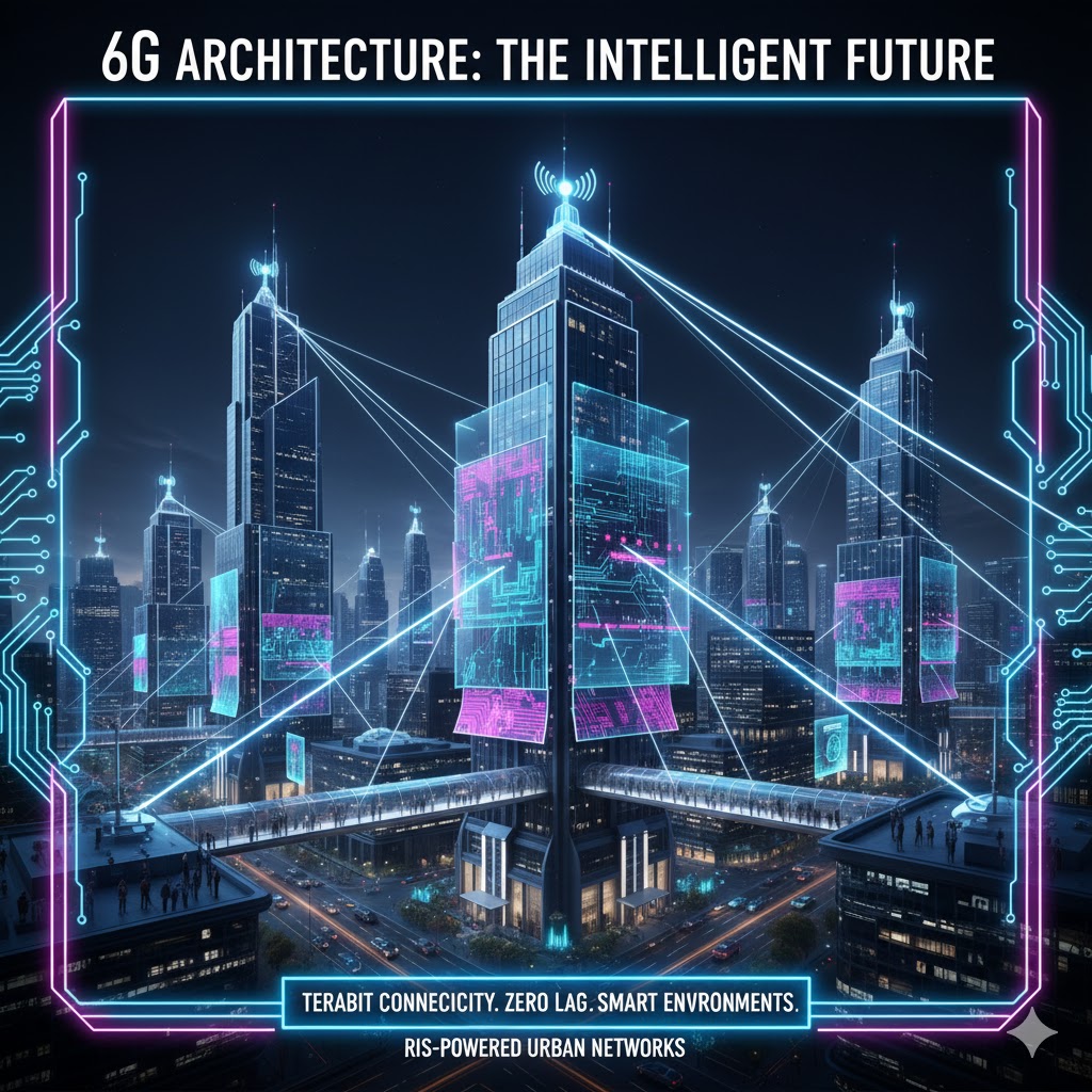 6G Communication Technologies architecture diagram visualizing Next-Generation Wireless technology