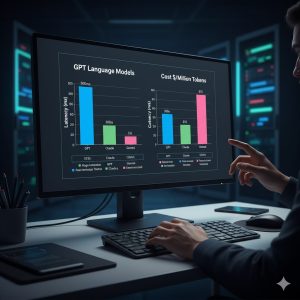 A developer analyzing API cost and latency charts
