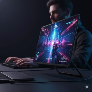 Best Portable Secondary Monitor being used for high-refresh-rate gaming on a small screen