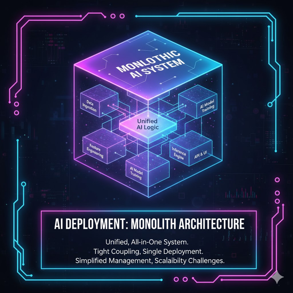 Diagram illustrating the unified structure of a Monolith Architecture for AI Deployment