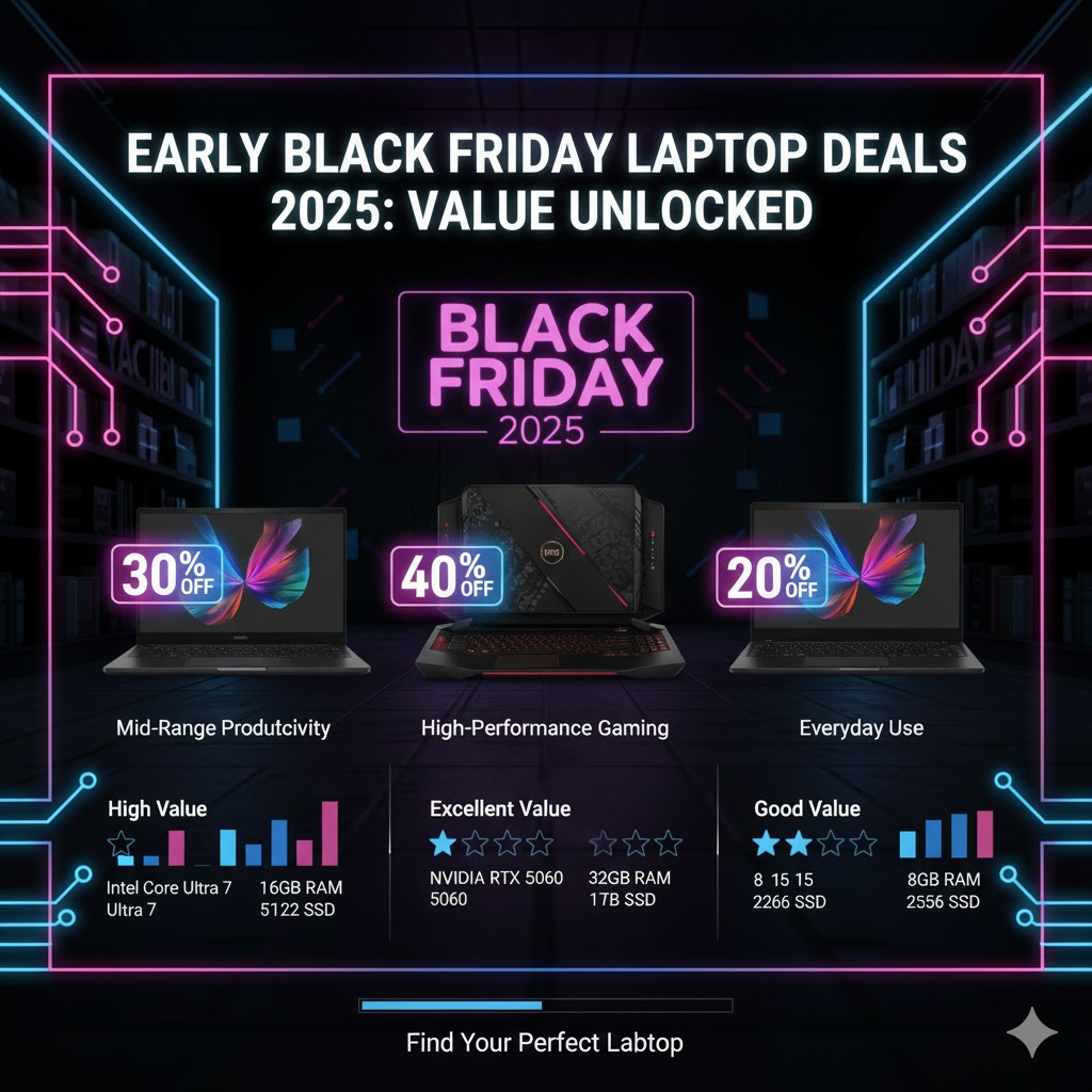 Early Black Friday Laptop Deals 2025 Value analysis graphic