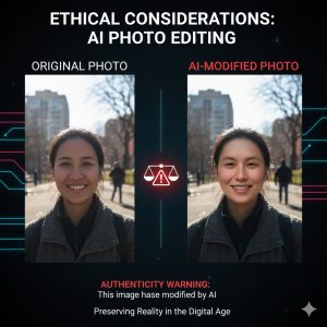 Ethical considerations and authenticity warnings for Smartphone Photography AI Editing Tools