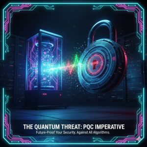 Post-Quantum Cryptography guide illustrating the Quantum Threat Data Security