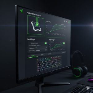 Razer Huntsman V4 Pro Review screenshot of Synapse software for custom actuation and rapid trigger settings