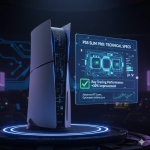 Technical analysis of the PS5 Slim Pro Release Date specs, focusing on the 30% Ray Tracing improvement