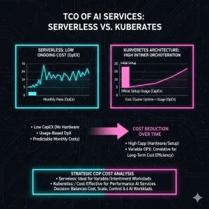 Total Cost of Ownership (TCO) chart for AI services on Serverless versus K8s platforms