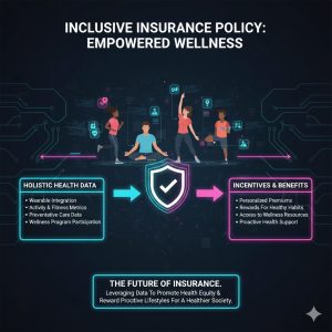 A diverse group of individuals engaging in various healthy activities (jogging, yoga), symbolizing the potential for health data to drive inclusive Insurance Policy benefits