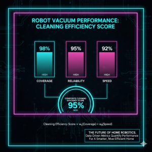 The Smartest Cleaners: How AI Sees Your Home and Cleans Best 4 Bar chart showing the three main factors- Coverage, Reliability, and Speed